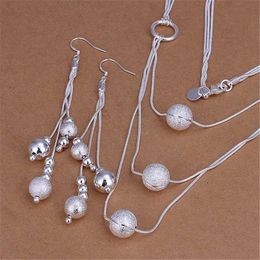 Bruiloft sieraden sets hete feest 925 sterling zilveren kralen ketting