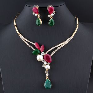 Ensembles de bijoux de mariage Inde ensemble de bijoux couleur or mariée cadeaux d'été de mariage pour les femmes fête vintage perles africani parure 230313