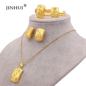 Wedding Jewelry Sets Jewelery sets Necklace earrings Ring bracelets set gold color jewelry African for women bridal Ethiopian Dubai wedding gift 230804