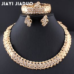 Ensembles de bijoux de mariage Jiayijiaduo Africain Dubai Or Couleur Design Romantique Collier Goutte 230804