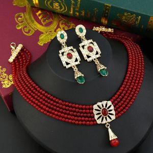 Ensembles de bijoux de mariage, mode marocaine, collier ras du cou, boucles d'oreilles, main de mariée, favori des dames, 231207