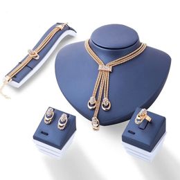 Bruiloft Sieraden Sets Vintage Metalen Zirkoon Sieraden Sets voor Vrouwen Luxe Esthetische Oorbellen voor Vrouwen Bruiloft Bruid Ketting 231205