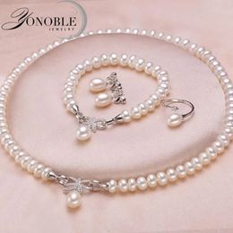 Parure de bijoux de mariage Ensemble de bijoux de mariage blanc ensembles de bijoux de mariée pour les femmes 925 en argent sterling perle naturelle bijoux femme fiançailles cadeau d'anniversaire 231108