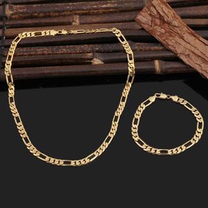 Bruiloft sieraden sets groothandel van hoogwaardige 18k goud 8mm geometrische armbanden kettingen sieraden sets heren mode geschenken bruiloft accessoires