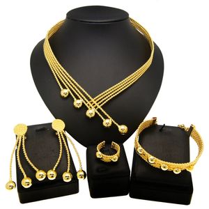 Conjuntos de joyería de boda para mujer, aretes chapados en oro brasileños, collares de lujo, diseños mixtos, pastel 231216