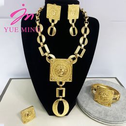 Bruiloft sieraden sets jm sieraden set voor vrouwen 18k gouden kleur Afrikaanse sieraden accessoires oorr ketting armband ring voor vrouw bruiloften cadeau feest 230313