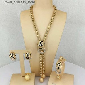 Bruiloft Sieraden Sets Yuminglai Ketting Afrikaanse Dames Klassieke Sieraden Set FHK13005 Q240316