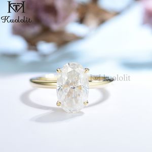 Bruiloft Kuoit Crushed Ice 3CT Ovaal 18K 14K 10K 585 Geel Gouden Ring voor Vrouwen Verbergen Halo luxe Engagement Wedding 230915