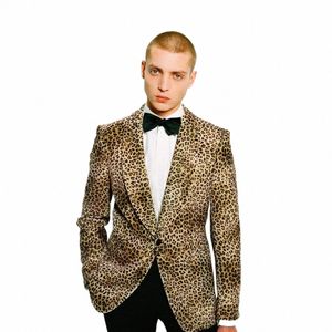 Costumes de mariage pour hommes 2022 Slim Fit 2 pièces imprimé léopard un bout à bout personnalisé grande taille élégant Dr Gentleman Costume Blazer ensembles l8Ef #