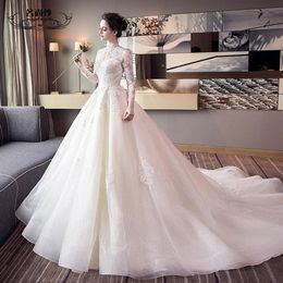 Mariage nouveau plomb princesse européenne et américaine rêve longue traîne queue rétro grande taille Qi Di mariée robe de mariée girl186n