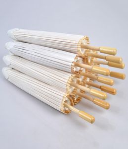 Parasols de mariage Parapluies en papier blanc Mini parapluie artisanal chinois Cadre en bambou Manche en bois Diamètre 20304060cm Enfants DIY Umbr7089426
