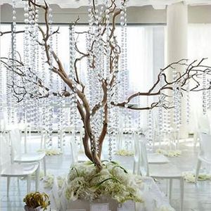 Décoration de fête de mariage clair acrylique cristal octogonal perle rideau guirlande brins bricolage artisanat arbre de noël suspendu ornement