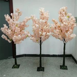 Décoration de fête de mariage couleur blanche artificielle cerisier Simulation plante faux fleur arbre salon hôtel ameublement événement accessoires fournitures