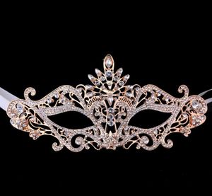 Masque de fête de mariage 2022 strass créatifs masque de danse de bal de fin d'année or argent noir fait à la main 195cm96cm en stock supérieur Ha6005645