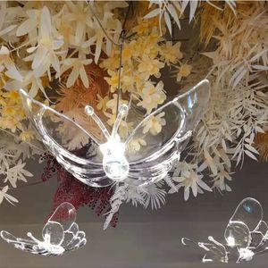 Accessoires de mariage, lumières de décoration de plafond, corde de papillon brossé en acrylique transparent, décoration de l'hôtel de mariage