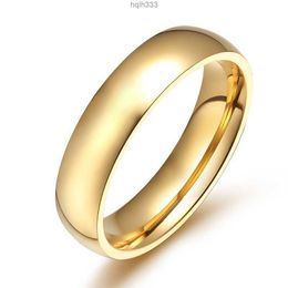 Bague de mariage 4mm couleur or bombé plaine 316l bague en acier inoxydable pour hommes et femmes Comfort Fit vente chaude aux États-Unis et en Europe7pgt