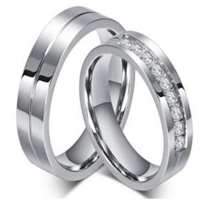 Bague de mariage 6mm en acier inoxydable 316L, bague de couple, bagues de mariage pour femmes et hommes, amour en acier inoxydable CZ, bijoux de promesse 3360922