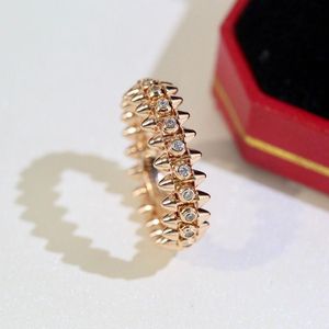 Anillo de bodas CLASH Anillos Extravagantes 18K Oro Plata Titanio Acero Anillos de bala para mujeres, hombres, diamantes, diseñadores de joyas de moda, regalo de fiesta, tamaño 6 7 8 9