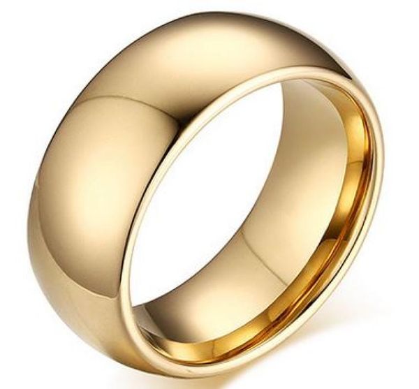 Anneau de mariage Bague de mariage à bidon de tungstène en or en forme d'or pour hommes et femmes 6-13 Vente chaude aux États-Unis et en Europe7827763