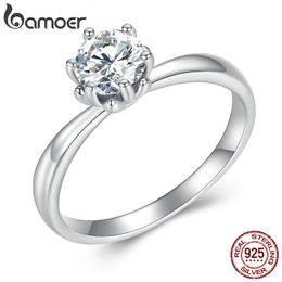 Wedding Rings 08ct Round 14K Gold Ploated Ring for Women D Color VVS1 Ex Lab Diamond Betrokkenheid 925 Sterling Silver 230816