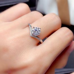 Anillos de boda 1 quilate Bague Mariage Pour Femmes Elegante Mariee Fiancailles Bijoux Anniversaire Accessoire de Mode Diamant Cadeau Drop Otrib