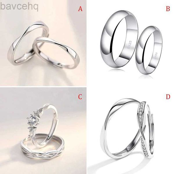 Anneaux de mariage 1 paire de bijoux de créateur créatifs anneaux de luxe en acier inoxydable pour les femmes tendance bagues de mode coréenne accessoires anneaux de Couple 24329