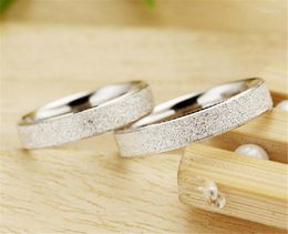 Anillos de boda 1 par de plata pura 925 para hombres y mujeres anillo de compromiso exfoliante bandas de estilo coreano joyería nupcial Bague Femme Bijoux