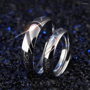 Anneaux de mariage 1 pièce romantique couple fiançailles amoureux bague demi-cœur puzzle hommes bijoux sa promesse