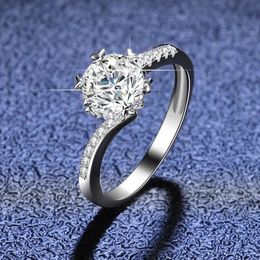 Anneaux de mariage 100% véritable certifié PT950 anneaux de platine excellente coupe ronde 1 Carat diamant anneaux femmes alliance bijoux fins 231208
