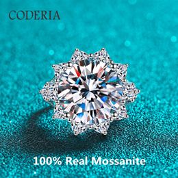 Trouwringen 100% Real Mossanite D kleur 10 karaat 14mm ring 18K goud Sterling zilveren Dames sieraden Belofte Bruid Diamanten ringen 230915
