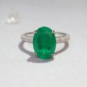 Wedding Rings 100% S925 Sterling Silver Green Emerald Ring For Women Fine Wedding Bands Sapphire edelsteen sieraden Natural Topaz Rings Box 231222