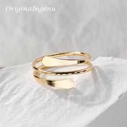 Trouwringen 14K Gold Filled Hammered Cuff Ring Handgemaakte Band Ring Minimalisme Sieraden Ring Sierlijke aanslagbestendige sieraden Boho Ring 231020