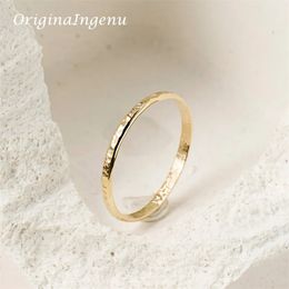 Anneaux de mariage 14K Gold Filled Hand Hammered Ring Handmade Band Minimalisme Bijoux Dainty Boho imperméable Ternish Résistant 231030