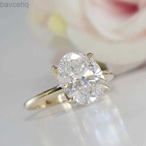 Anneaux de mariage Bague de fiançailles en diamant cultivé en laboratoire de coupe ovale en or blanc 14 carats Bague en diamant CVD de 3 carats Bague de fiançailles en diamant de laboratoire Anneaux Halo IGI 24329