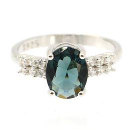 Trouwringen 17x9mm Jazaz 2,9g Pretty London Blue Topaz Natuurlijke heldere zirkoon voor vrouwen Dagelijks gebruik 925 massief sterling zilveren ringen 230901