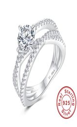 Trouwringen 18K Wit Goud Voor Vrouwen Ronde Cut Mossinate Diamant 925 Zilveren Band Engagement Bruidssieraden Gift2088162