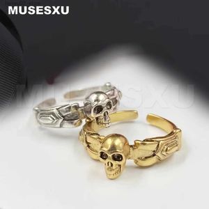 Anneaux de mariage 2022 bijoux et accessoires marque de luxe crâne en relief anneau ouvert pour hommes et femmes cadeaux de fête Q240315