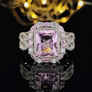 Wedding Rings 2023 Luxe prinses zilveren kleurontwerper verlovingsring voor dames jubileum cadeau sieraden groothandel moonso r5615