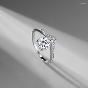 Trouwringen 2023 Net Rood Ins Trend Sterling Zilver Kleur Geplatineerd Hartvormige Ring Koreaanse Stijl Student Eenvoudig Vrouwelijke Sieraden