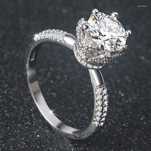 Trouwringen 2023 Zilveren kleur trendy luxe verlovingsring voor vrouwen en dames liefde meisje vinger moonso sieraden r4894