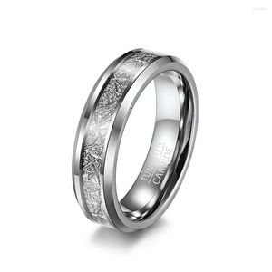 Anillos de boda 2023 suministro de joyería de fábrica diseño de forma de rueda 4MM 6MM hoja de incrustación de carburo de tungsteno acero pareja de matrimonio