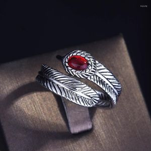 Wedding Rings 2023 Trend Vintage Feather verstelbare ring Punk Stacking Geometry Sieraden voor vrouwen kerstfeest Verjaardagsgeschenken