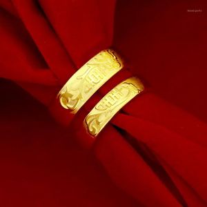 Trouwringen 24k Gold Paar Dragon Phoenix voor Vrouwen Mannen Liefhebbers Engagement Sieraden Groothandel1