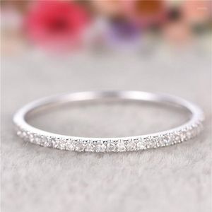 Trouwringen 3 Kleuren Eternity Promise Ring 925 Sterling Zilveren Zirconia Party Band Voor Vrouwen Eenvoudige Vinger Jewelry2522