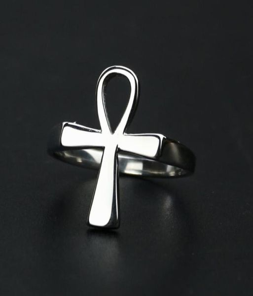 Anillos de boda 316 acero inoxidable ankh ankh anillo egipcio hombres tono de oro llave de la vida eterna anka amulet afortunado joyería masculina4911164