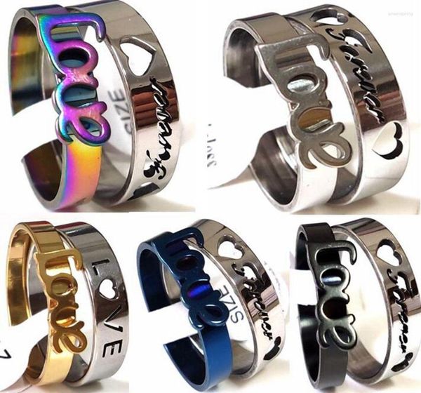 Anillos de boda 36sets Romántico para siempre Amor Parejas Anillo Amantes Compromiso 5 colores Hombres Mujeres Joyería Regalo en acero inoxidable