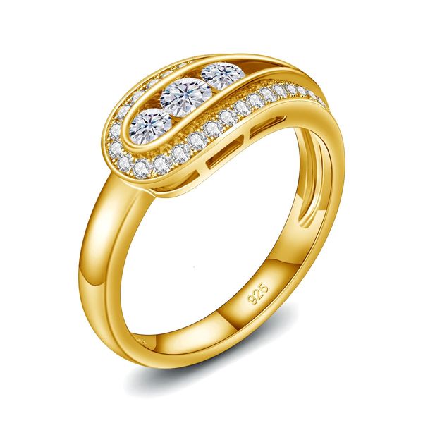 Anneaux de mariage 3mm D couleur VVS1 925 bague en argent sterling pour femme anniversaire tendance bijoux fins cadeau style 2023 231127