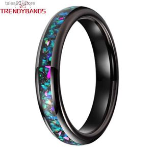 Trouwringen 4 mm 6 mm Galaxy Opal Inlay mode vinger sieraden wolfraamcarbide trouwring verlovingsring voor mannen vrouwen jubileum cadeau Q231024