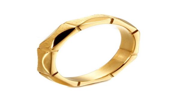 Anillos de boda 4 mm Banda antigua vintage para mujeres Hombres Hecho a mano Relleno de oro Joyería de traje de acero inoxidable Regalo de aniversario4571440