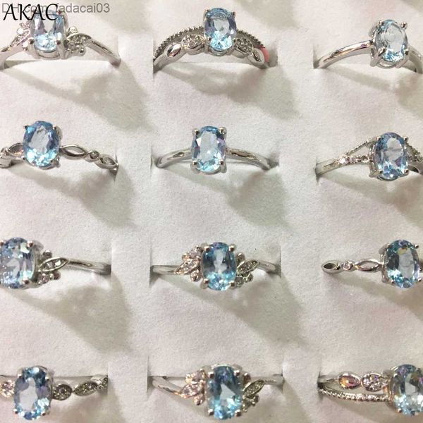 Anneaux de mariage 5 anneaux et 10 anneaux AKAC bague en jade bleu jaune naturel environ 5 7mm bague réglable pour femme en pierre naturelle Z230712